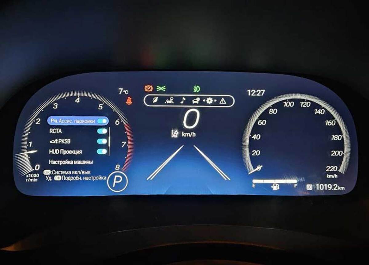 Приборная панель Toyota Highlander на русском